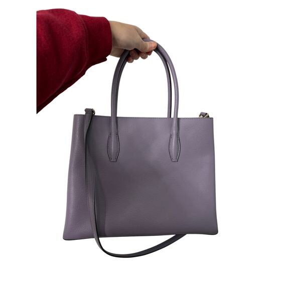 Kate Spade Lilac Leather Eva Breezy Satchel Tote Purse AN - Picture 3 of 8
